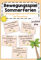 Vorschau - Anderer Materialtyp - Bewegungsspiel Sommerferien (Erzählen von den Ferien) - Deckblatt