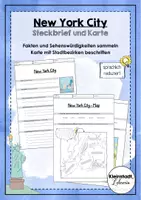 Vorschau - Arbeitsblätter - New York City: Steckbrief und Landkarte - Deckblatt