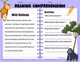 Vista previa - Tarjetas / Manipulativos - Reading Comprehensions/Comprensiones de Lectura - página 2