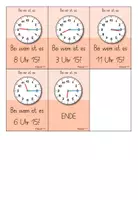 Vorschau - Stationenlernen - Lesespiel „Ich habe… wer hat…“ - Uhr - viertel Stunde - Spiel 1 - 1. Uhrzeit „9 Uhr 15“ - Seite 3