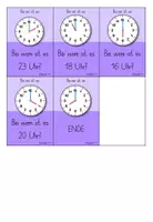 Vorschau - Stationenlernen - Lesespiel „Ich habe… wer hat…“ - Uhr - volle Stunde - Spiel 2 - 2. Uhrzeit „21 Uhr 15“ - Seite 3