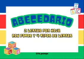 Vista previa - Unidades / Secuencias / Situaciones de Aprendizaje - Abecedario 4 tipos de letras + fotos - Portada