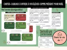 Aperçu - Cartes / Images - Carte-cadeau à offrir aux élèves à Noël pour un privilège - Page de couverture