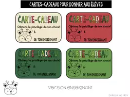Aperçu - Cartes / Images - Carte-cadeau à offrir aux élèves à Noël pour un privilège - Page 2
