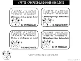 Aperçu - Cartes / Images - Carte-cadeau à offrir aux élèves à Noël pour un privilège - Page 3