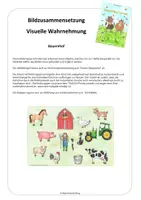 Vorschau - Stationenlernen - Klettmappe: Visuelle Wahrnehmung (Bauernhof) - Seite 1