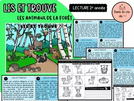 Aperçu - Cartes / Images - Atelier de lecture: les animaux de la forêt - Page de couverture