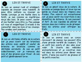 Aperçu - Cartes / Images - Atelier de lecture: les animaux de la forêt - Page 3