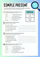 Vorschau - Arbeitsblätter - Simple present - Aussagesätze - Deckblatt