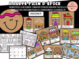 Aperçu - Préparation de séance / Séance complète - Rallye Noël en mathématiques CE1 Les lieux sucrés! - Page de couverture