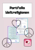 Vorschau - Klassenarbeiten - Portfolio zu den 5 Weltreligionen / Religion / Ethik (Klasse 7-10) - Deckblatt