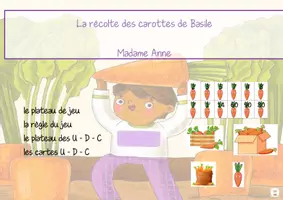 Aperçu - Jeux - Math SCN : La récolte des carottes jeu sur le passage par la D et par la C P2 - P3 - P4 - Page de couverture