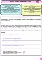 Aperçu - Feuilles d'exercices - Fiche LECTURE ET COMPRÉHENSION DE L’ÉCRIT CM2 + correction - Page de couverture