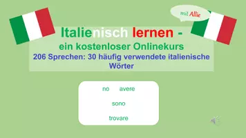Vorschau - Präsentationen/Tafelbilder - Italienisch lernen mit Allie: Sprechen 206: 30 Häufig verwendete italienische Wörter - Seite 1