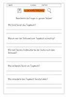 Vorschau - Arbeitsblätter - Leseverständnis 3. Klasse "Das geheimnisvolle Tagebuch" - Seite 1