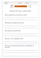 Vorschau - Arbeitsblätter - Leseverständnis 3. Klasse "Das Sommerabenteuer am See" - Seite 1