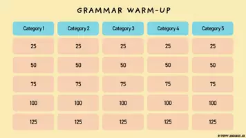Aperçu - Jeux - ESL Quiz Show Game - Échauffement de grammaire (A2, facile, tous âges) - Page 2