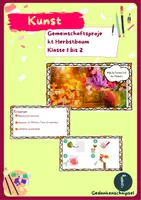 Vorschau - Mal- und Bastelvorlagen - Gemeinschaftsbild Herbstbaum_Kunstprojekt_Klasse 1-2 - Deckblatt