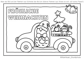 Vorschau - Mal- und Bastelvorlagen - Weihnachtskarten zum Ausmalen - weihnachtliche Ausmalbilder - Seite 2