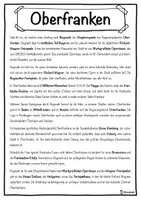 Vorschau - Arbeitsblätter - Steckbrief Regierungsbezirk Oberfranken inkl. Informationsblatt - Seite 1