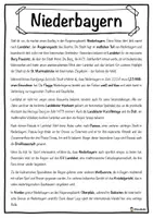 Vorschau - Arbeitsblätter - Steckbrief Regierungsbezirk Niederbayern inkl. Informationsblatt - Seite 1