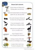 anteprima - Flashcard - Brown Owl's Autumn: Poem & Story Walk - Pagina 1