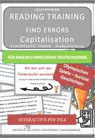 Vorschau - Fördermaterial/Inklusion - DaF / DaZ Englisch: Kuriose Olympia Geschichten Spezial: Fehlerteufel Lesekarten Großschreibung - Seite 1