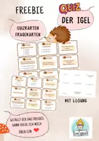 Vorschau - Unterrichtsreihen - Quizfragen, Fragekarten der Igel, Sachunterricht - Deckblatt