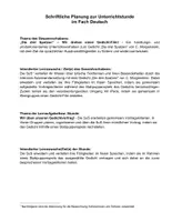 Vorschau - Stundenentwürfe - Unterrichtsentwurf: "Die drei Spatzen" C. Morgenstern - Deckblatt