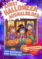 Vorschau - Mal- und Bastelvorlagen - Halloween Türdekoration Türdeko designen ausmalen - Deckblatt