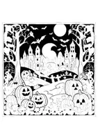 Vorschau - Mal- und Bastelvorlagen - Halloween Türdekoration Türdeko designen ausmalen - Seite 3