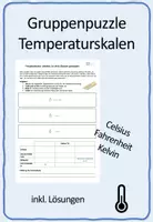 Vorschau - Arbeitsblätter - Gruppenpuzzle zu den Temperaturskalen (Fahrenheit, Celsius, Kelvin) inkl. Lösung - Deckblatt