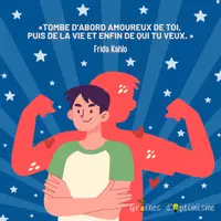 Aperçu - Affichage - Citation - Frida Kahlo - Tombe d'abord amoureux de toi - Page de couverture