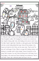 Aperçu - Feuilles d'exercices - Halloween - Read & Colour Worksheets - Page 2