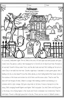 Aperçu - Feuilles d'exercices - Halloween - Read & Colour Worksheets - Page 3