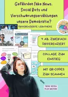 Vorschau - Arbeitsblätter - Gefährden Fake News, Social Bots und Verschwörungserzählungen unsere Demokratie? #demokratiestärken - Deckblatt