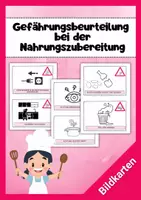 Vorschau - Bildkarten - Bildkarten: Gefährungsbeurteilung bei der Nahrungszubereitung - Deckblatt