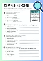 Vorschau - Arbeitsblätter - Simple Present - Verneinungen - Deckblatt