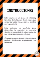 Vista previa - Tarjetas / Manipulativos - Memory halloween - página 1