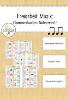 Vorschau - Spiele - Musik Freiarbeit: Klammerkarten Notenwerte - Deckblatt