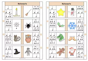 Vorschau - Spiele - Musik Freiarbeit: Klammerkarten Notenwerte - Seite 2