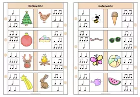 Vorschau - Spiele - Musik Freiarbeit: Klammerkarten Notenwerte - Seite 3