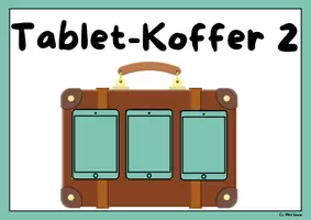 Vorschau - Mal- und Bastelvorlagen - Tablet-Koffer 2 grün, Plakat - Deckblatt