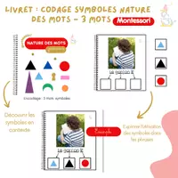 Aperçu - Feuilles d'exercices - Livret de Grammaire Montessori : Les Symboles en Action - 3 mots - Page de couverture