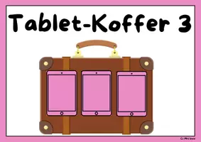 Vorschau - Mal- und Bastelvorlagen - Tablet-Koffer 3 rosa, Plakat - Deckblatt