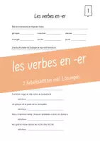 Vorschau - Arbeitsblätter - Les verbes en -er: Arbeitsblatt und Kartei - Deckblatt