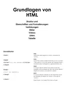 Vorschau - Merkblätter - HTML Grundlagen auf 4 Seiten - Deckblatt