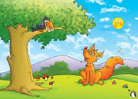 Vorschau - Arbeitsblätter - Materialpaket 5 Fabeln Fuchs, Frosch Rabe Storch, Kamishibai - Deckblatt
