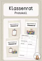 Vorschau - Arbeitsblätter - Klassenrat - Protokoll - Deckblatt