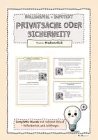 Vorschau - Arbeitsblätter - Privatsphäre vs. Sicherheit ein ethisches Rollenspiel - Deckblatt